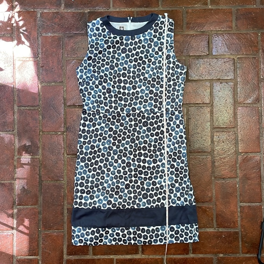Anne Klein Navy Circles Shift Dress